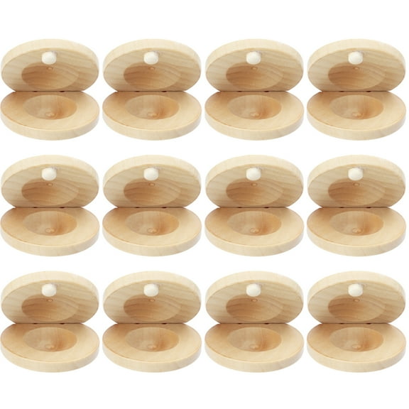 12 pcs Musical Instrument Castanets Wood Castanets Kids Rhythm Castanets Small Castanets