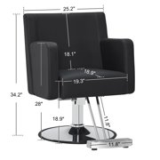 BarberPub 360° Swivel Salon Chair, Hair Stylist Hydraulic Styling Barber Chair for SPA Home Salon, Barbershop, Black