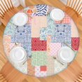 thumbnail image 2 of Pioneer Flower Floral Print Pattern Round Fitted Tablecloth with Elastic Edge,Dining Table Cover Waterproof,Outdoor Round Tablecloth for Camping,Dining,Indoor and Outdoor, 2 of 7