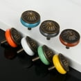 thumbnail image 3 of HDJNal Set of 4, Green Ceramic Knobs - Kitchen Cabinet Cupboard Door knobs, Round Mushroom Shape Vintage Pull Handles for Furniture, Drawer Handles - Vintage Shabby Chic (33mm Diameter), 3 of 6