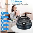 thumbnail image 3 of CD Player Multifunction Portable Bluetooth CD Player Radio Dual Speaker Stereo Audio Input USB Player Plug, 3 of 5