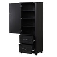 thumbnail image 6 of Tall Bathroom Cabinet, Freestanding Storage Cabinet with Two Drawers and Adjustable Shelf, Bathroom Organizer Floor Cabinet for Small Space, 6 of 8