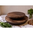 thumbnail image 3 of BIDK Home Natural Burnt Wood Finish Lazy Susan Turntable Rotating Tray - 14" - Brown, 3 of 9