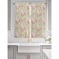 thumbnail image 3 of Living Room Curtains 72 Inches length, Pink Flowers Window Treatment Curtain Drapes, Green Country Botanical Floral Leaves Light Filtering Drapes for Bedroom Laundry Room, 52"x72", 2 Panels, 3 of 7