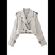 thumbnail image 4 of Chaqueta Corta de Ciclismo para Mujer, Gabardina Informal Cruzada con Cinturón Gris L, 4 of 9