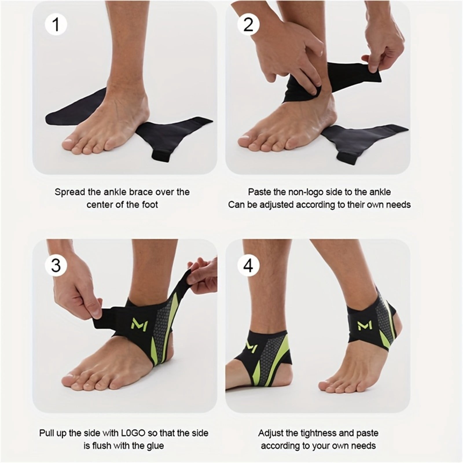 3 Pair Ankle Brace Compression Support Stabilizer for Adults, Ankle Support with Adjustable Wrap for Sports Training & Daily, Breathable Neoprene Sleeve Sports Brace, Lightweight - Green+Purple+Gray
