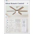 thumbnail image 3 of Zardon 65in Ceiling Fans with Light & Remote Control, Large Farmhouse Ceiling Fans with Reversible 6-Speed for Indoor, Silver, 3 of 9