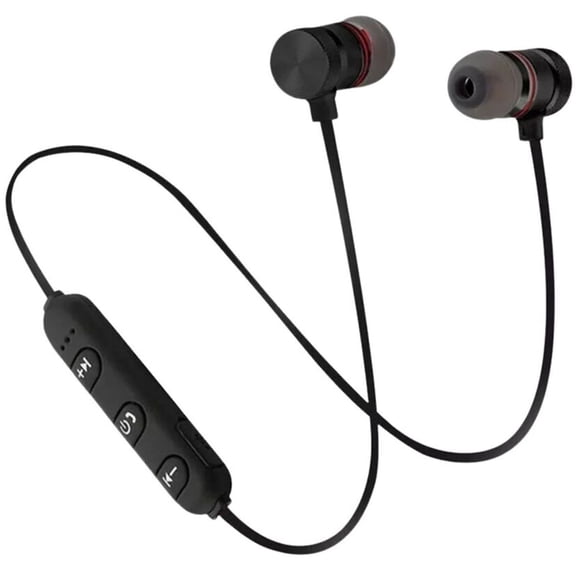 Manos Libres Bluetooth Auriculares Circulares Magnéticos Collar Negro