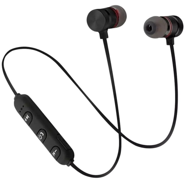 Manos Libres Bluetooth Auriculares Circulares Magnéticos Collar Negro