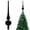 Black, variant on Diceymbol Flocking Gourd Christmas Tree Topper, 12-Inch Long Pointed Star, Plastic Velvet Top Decoration