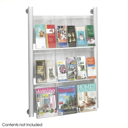 Nine Pocket Magazine Rack - Scranton & Co 9 pocket Magazine Rack in Silver