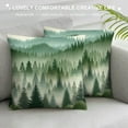 thumbnail image 3 of GOSMITH Green Forest Tree Pillow Covers Watercolor Nature Landscape Printed Throw Pillows Winter Christmas Square Cushion Case for Home Sofa Couch Bed Outdoor, 3 of 5