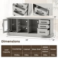thumbnail image 3 of Gymax 63'' Media Console Table w/ 3 Drawers 2 Glass Shelves Cable Holes for Living Room, 3 of 10