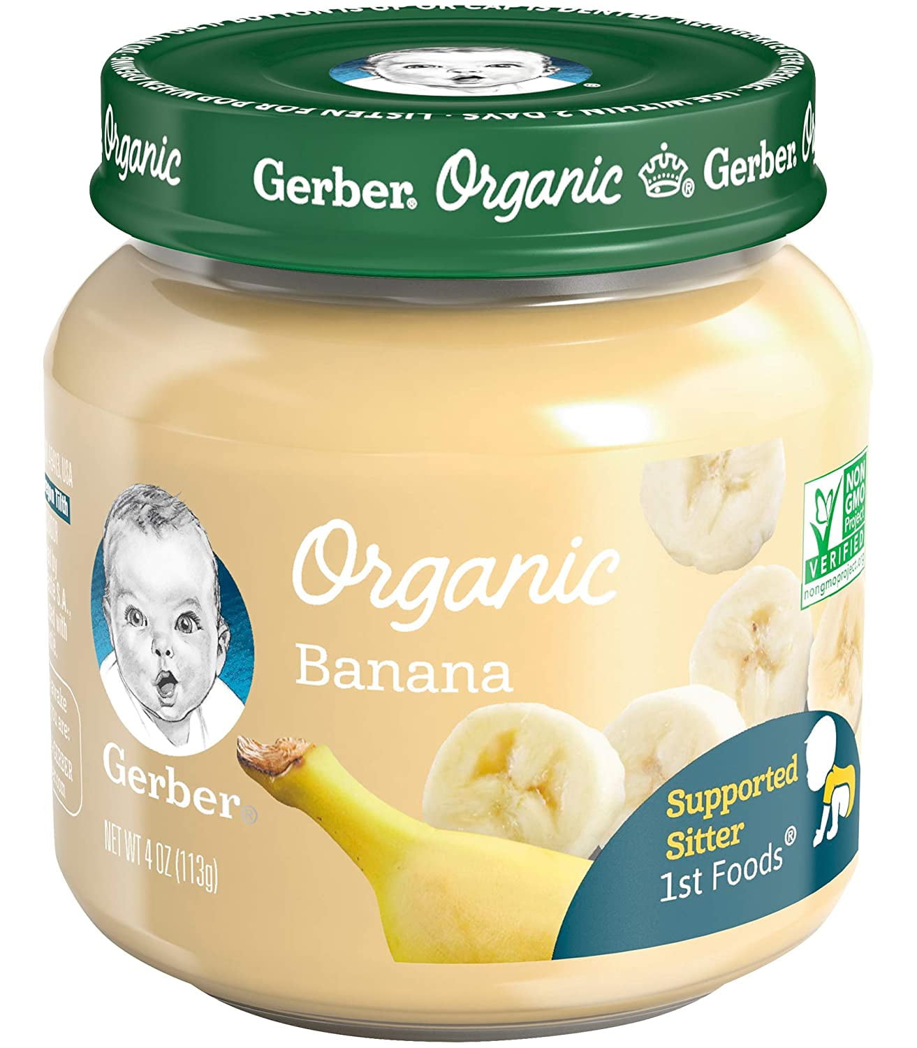 Gerber 1st Foods Baby Food Jars Organic Banana - 4 Ounce, 10 Count