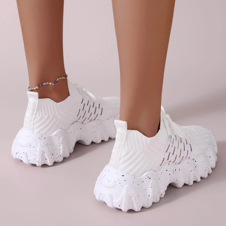 Mostsola Womens Sneakers Platform Walking Shoes Lace up Tennis