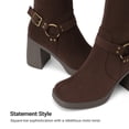 thumbnail image 4 of DREAM PAIRS Women's Platform Knee High Boots, Chunky Block Heel Boots with Square Toe, Side Zipper and Buckle Details, 4 of 8