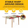 thumbnail image 4 of Christmas Poinsettia Table Cloths for 6 Foot Rectangle Tables, Xmas Birds Berries Eucalyptus Botanical Patio Waterproof Elastic Fitted Tablecloths, Washable Rectangular Table Cover for Camping, 4 of 8