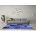 thumbnail image 3 of Ahgly Company Machine Washable Indoor Round Patchwork Blue Transitional Area Rugs, 3' Round, 3 of 4