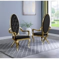 thumbnail image 2 of Chaises à Accoudoirs Capitonnées en Velours Noir et Acier Inoxydable Doré (Lot de 2), 2 of 2
