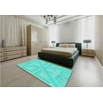 thumbnail image 4 of Ahgly Company Indoor Round Patterned Dark Turquoise Green Area Rugs, 5' Round, 4 of 6