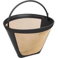 thumbnail image 1 of Gold Coffee filter - Permanent Reusable #4 Cone Shape metal Coffee Filter Compatible with Ninja CFP301 CFP201 Coffee Accessories, 1 of 6