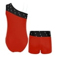 thumbnail image 3 of MSemis Kids Girls Sleeveless Shiny Diamond Gymnastics Dance Athletic Leotard with Shorts Sets, 3 of 5