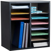 AdirOffice Paper Organizer Literature File Sorter, 16 Compartment, Black
