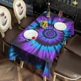thumbnail image 2 of Blue Purple Tie Dye Pattern Rectangle Tablecloth 60"x102",Waterproof Polyester Rectangle Table Cloth, Wipeable Spillproof Polyester Tablecloth for Dining, Camping, Indoor and Outdoor, 2 of 6