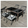 thumbnail image 2 of Set of 4 Outdoor Patio Chairs, Integrated Stackable Wrought Iron Furniture Dining Chairs with Arms and Cushions, Indoor Outdoor Chairs for Porch, Yard, Lawn, Garden - Black, 2 of 9