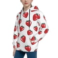 thumbnail image 2 of Fotbe Hand Drawn Strawberry Pattern Youth Pullover Hooded Sweatshirt, Boys Hoodie, Kangaroo Pocket Hoodie for Kids Girls -Medium, 2 of 6