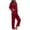 Red 2 piece outfit for women, variant on Wycnly Womens Silky Satin Pajamas Set Casual 2 Piece Homewear Outfits Button Down Long Sleeve Pocket Shirts and Pant Sleepwear Lounge Sets