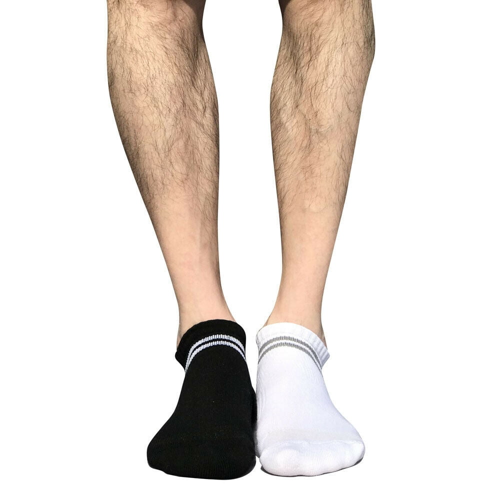 B&Q 10 Pairs Mens Athletic Cotton Low Cut Ankle Breathable Casual Socks with Cushioned Tab for Sneakers Sports Running Jogging Cycling White Size 9-11-10-13