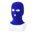 thumbnail image 2 of dianhelloya Stretchy Knitted Hat Three-hole Stay Warm Solid Color Comfortable to Wear Wind-Proof Hooded Hat Winter Outdoor Supplies Blue, 2 of 8