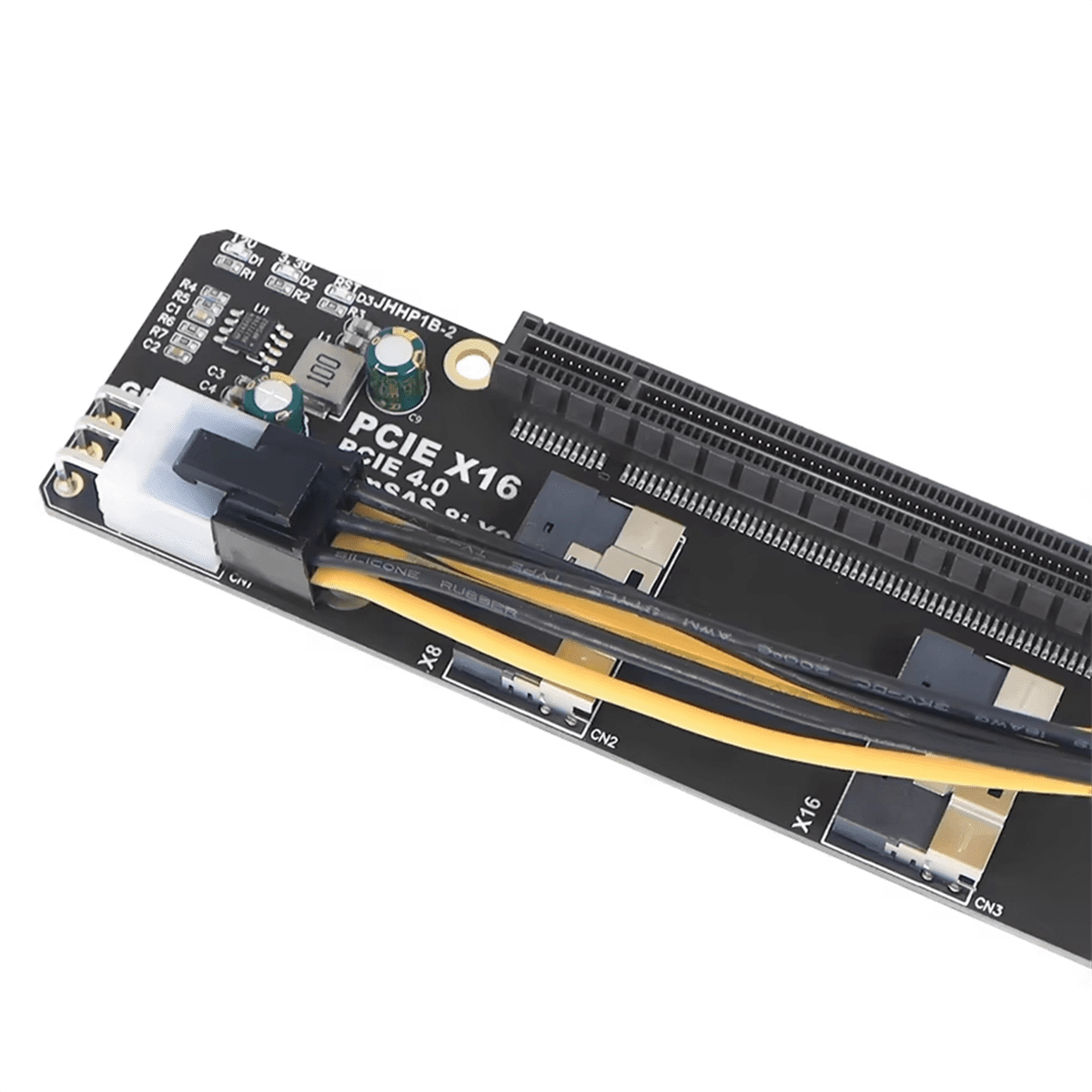 2 Port SlimSAS 8i X2 to PCIe 4.0 X16 Slot Adapter Card SFF8654 Riser Card GEN4 for Network Graphics Video Card GPU 6Pin,1 set x PCIe4.0x16 slot adapter board,Black