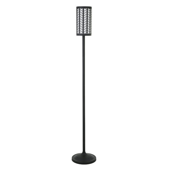 Evelyn&Zoe Delia 63.5" Tall Floor Lamp with Metal Shade, Blackened Bronze/Blackened Bronze