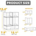 thumbnail image 2 of Bottle Storage Organizer Baby - Acrylic Bottles Station Organizer Container, Stackable Clear Drawers for Countertop, Vanity, Bathroom, Cabinet, Pantry Organization, 5 Pack, 2S2M1L, 15.4" H, 2 of 5
