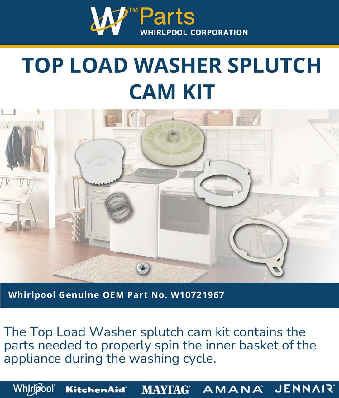 Whirlpool W10721967 Cam