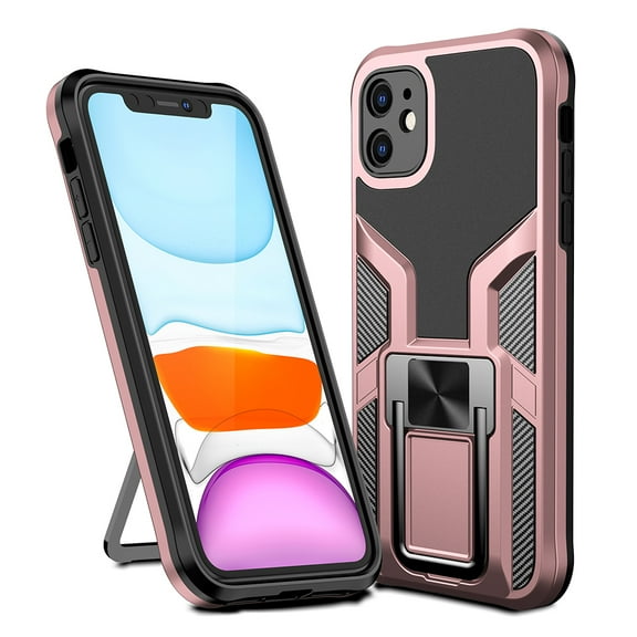 Xpm Case for Apple iPhone 11 (6.1") Hybrid Protective with Ring Holder and Bult in Magnetic Kickstand Heavy Duty Hard PC   TPU Cover for iPhone 11 - Rose Gold