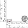 thumbnail image 6 of Gem Stone King 925 Sterling Silver Red Rhodolite Garnet and White Moissanite Wedding-Bands Ring for Women | 0.98 Cttw | Round 3.5MM | Gemstone January Birthstone | Size 5, 6 of 7