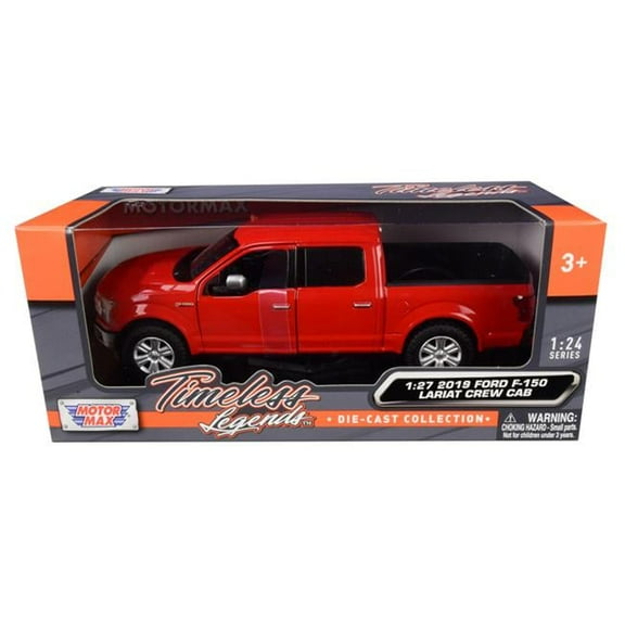 2019 Ford F-150 Lariat Crew Cab Pickup Truck Red 1/24-1/27 Diecast Model Car by Motormax
