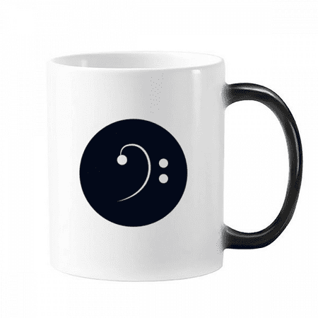 

White Music Bass Clef Black Mug Changing Color Cup Morphing Heat Sensitive 12oz