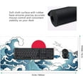 thumbnail image 3 of Japanese White and Blue Wave Mouse Pad 35.4 X 15.7 Inch Crane Hill Red Sun Extended Large Cool Mouse Mat Non-Slip Rubber Base Mousepad with Stitched Edges Waterproof Desk Pad for Gaming&Home Office,XL, 3 of 6