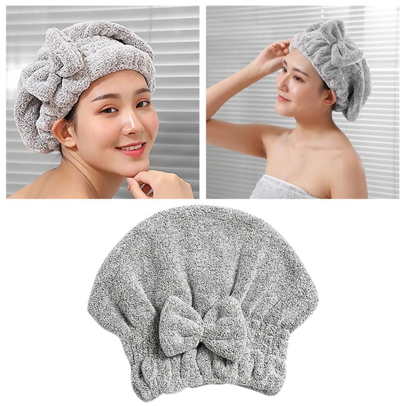 1PCS Hair Towel Cap for Women, Hair Towel Cap with Bow, Absorbent Quick Drying Towel, Hair Drying Towel To Dry Curly Or Straight Short Hair Quickly