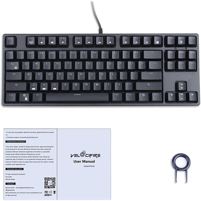 VELOCIFIRE TKL02 Mechanical Keyboard TKL 87 Key Tenkeyless, 43 OFF