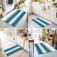 thumbnail image 4 of 2x3 Ft Entryway Area Rug, Ombre Dark Teal Kitchen Rug Runner Washable Floor Mat, Modern Abstract Art Gradient Non Slip Indoor Door Mat Throw Carpet for Bathroom Living Room Bedroom, 4 of 8