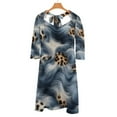 thumbnail image 6 of Blue Waves Leopard Print Womens Summer Dress Tie Back A Line Flare Dress, 6 of 9