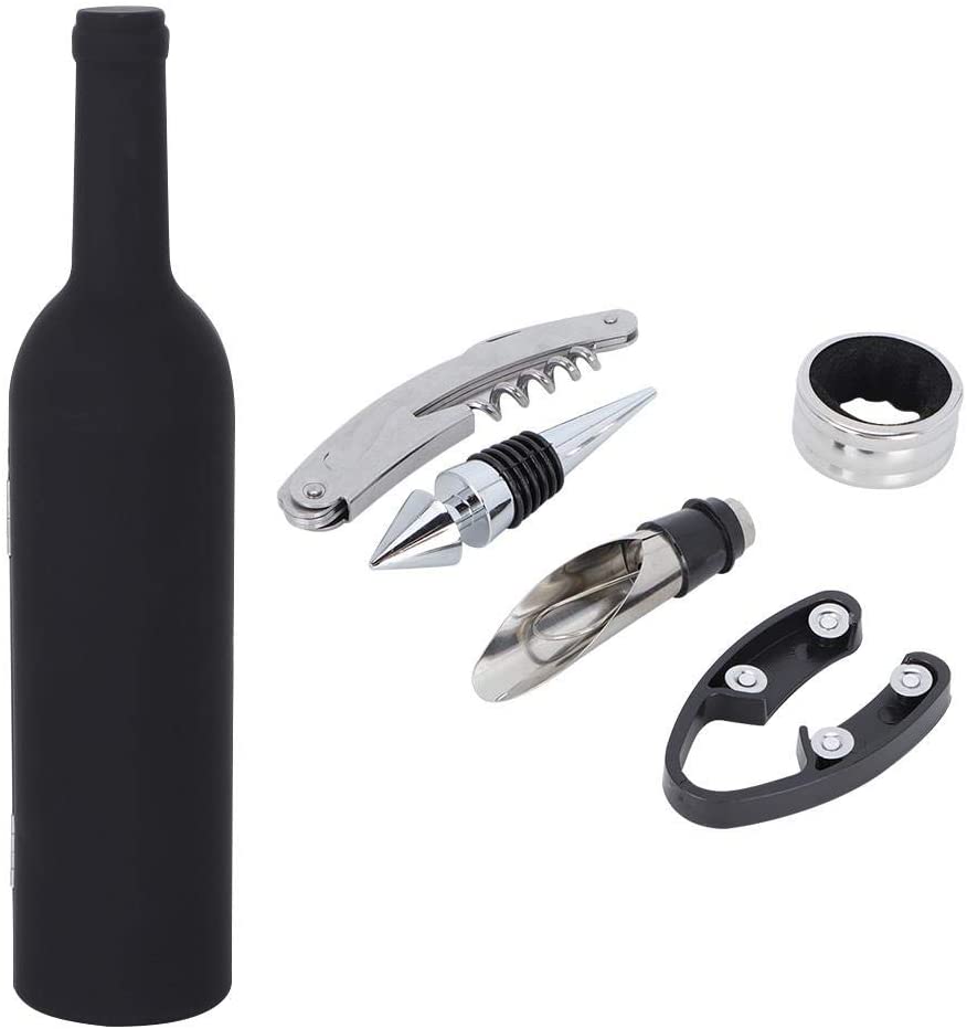 Bottle Opener-5Pcs/set Bottle-Shaped Wine Bottle Opener Set Corkscrew Set Tool Wine Accessories
