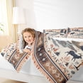 thumbnail image 4 of Homewish Safari Deer Full Size Comforter Sets,Retro Aztec Geometric Bedding Comforter Set,Beige Brown Bedding Sets For Boys Teens,Super Cozy Room Decor Reversible,3 Pieces, 4 of 8