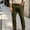 Army Green, variant on Men's Solid Corduroy Straight Leg Cargo Pants,Button Zipper Fly Work Trousers with Flap Pockets Navy S