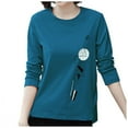 thumbnail image 2 of CNKOO Femmes Casual Manches Longues Chemisier à Col Rond Dames T-Shirt Tops, 2 of 6